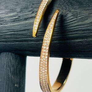 Michael Kors Rose GoldTone Hinged Bangle wrap Bracelet With Crystal Pave Accents